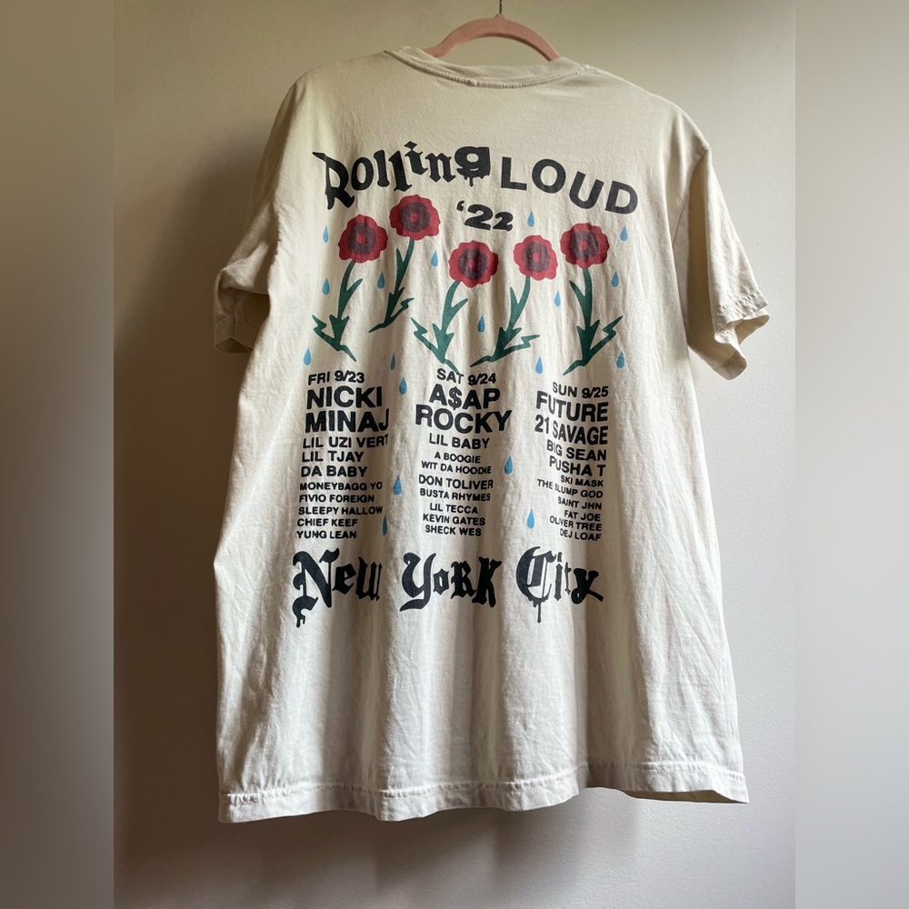 Rolling Loud NYC 2022 Red Poppies Teeshirt Size Large